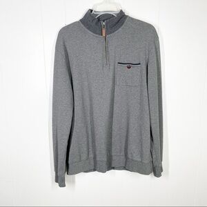 Thomas Parker Gray Long Sleeve Quarter Zip Top Large